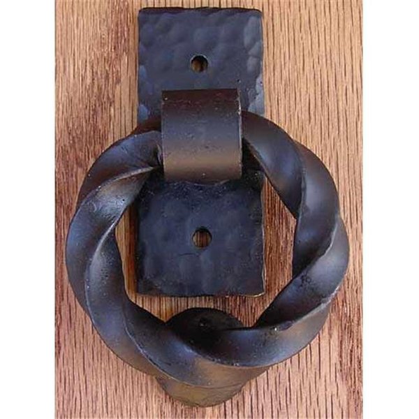 Greengrass KN009-PU021-01 Small Twisted Ring Knocker And Door Pull Flat Black GR164031
